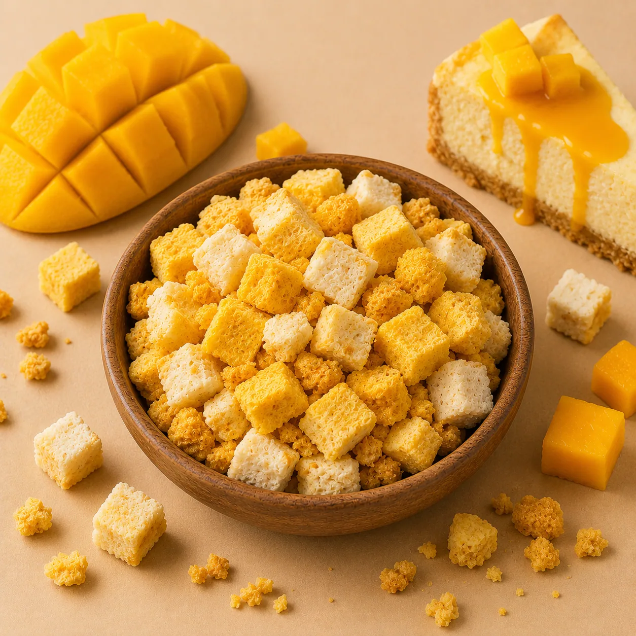 Freeze-Dried Mango Cheesecake Crumble